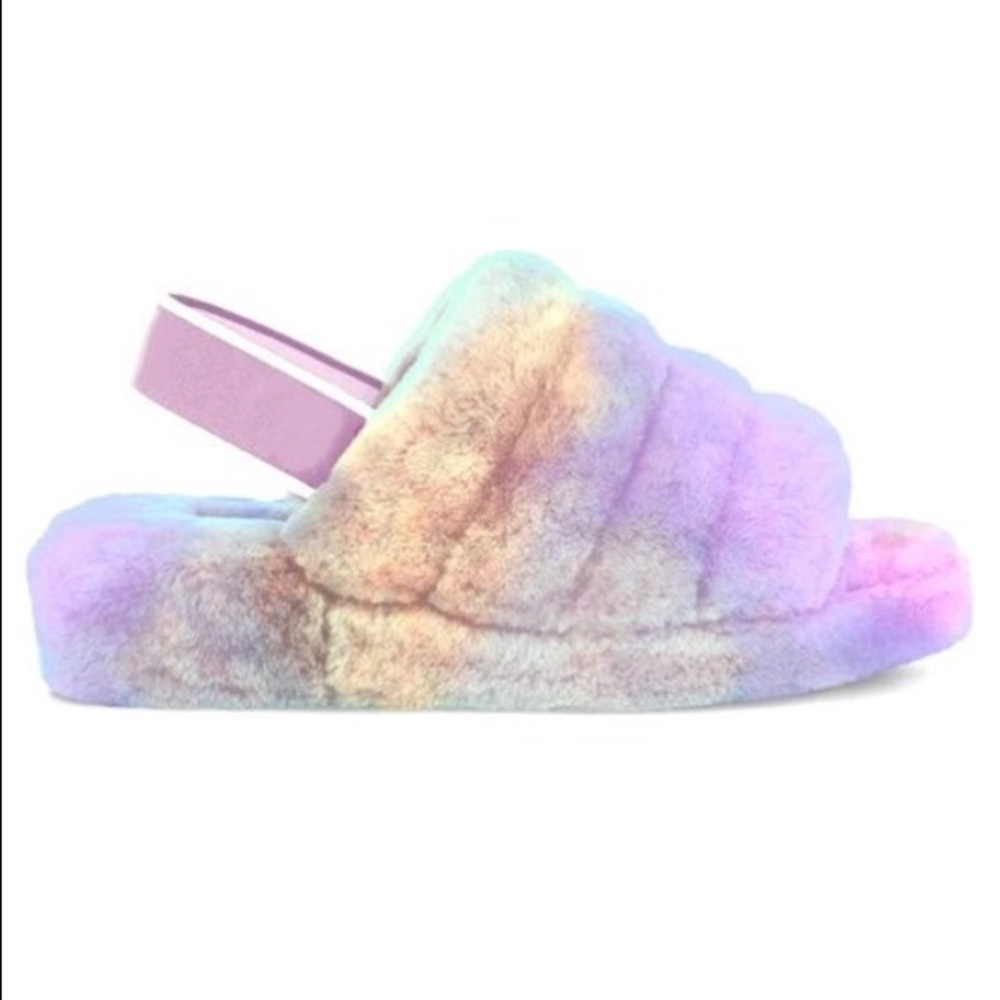 FAUX FUR FLAT SLIPPER W BACK
